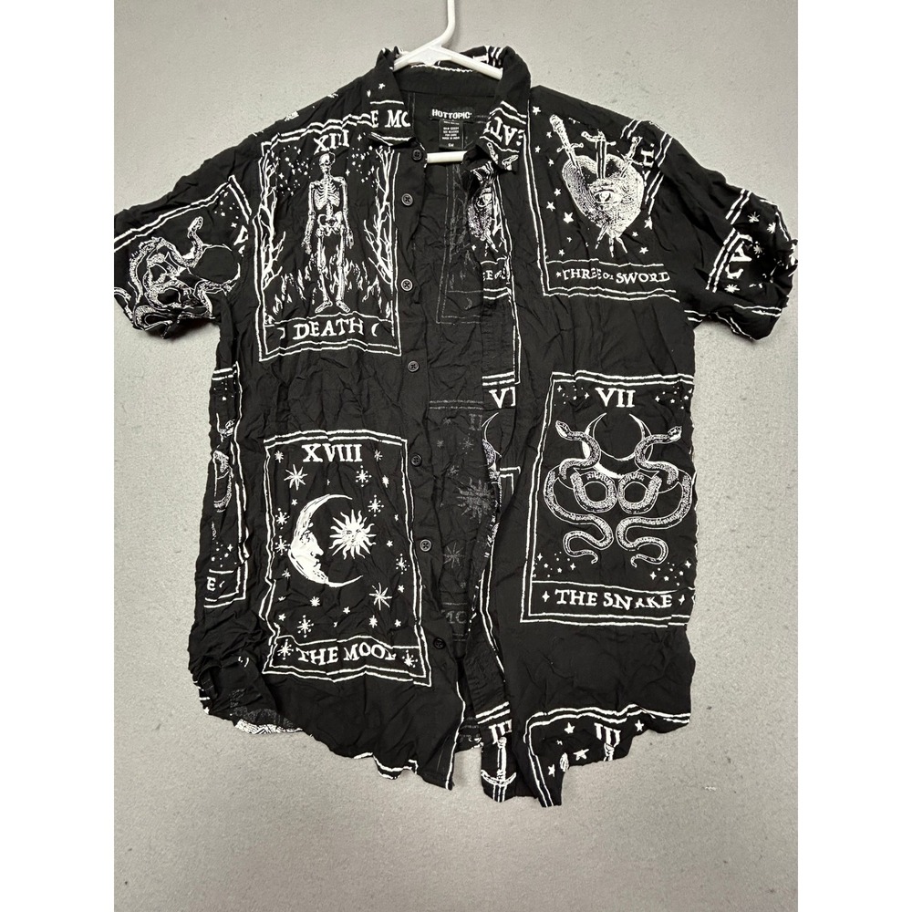 Hot Topic Tarot Card Shirt 100% Rayon Black SM Mens